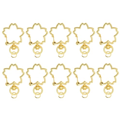 CAPASTEC Blumen Schlüsselanhänger, 10 Stück Blumen Karabinerhaken Schlüsselanhänger, Mit Schraubverschluss, Für Handgemachte Accessoires Von Schmuck Handtaschen Schulter, Goldton CAPASTEC Blumen Schlüsselanhänger, 10 Stück Blumen Karabinerhaken Schlüsselanhänger, Mit Schraubverschluss, Für Handgemachte Accessoires Von Schmuck Handtaschen Schulter, Goldton von CAPASTEC