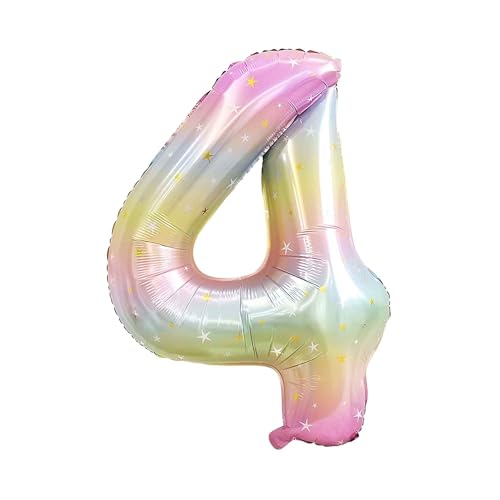 CAPASTEC Bunte Ballon 40 Zoll Nummer 4 Folienballon Sternenhimmel Farbverlauf Ballon Für Geburtstagsfeier Deko Hochzeitsfeier Jahrestag CAPASTEC Bunte Ballon 40 Zoll Nummer 4 Folienballon Sternenhimmel Farbverlauf Ballon Für Geburtstagsfeier Deko Hochzeitsfeier Jahrestag von CAPASTEC