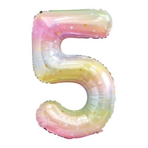 CAPASTEC Bunte Ballons 40 Zoll Nummer 5 Folienballon Sternenhimmel Verlauf Ballon Für Geburtstagsfeier Deko Jubiläumsfeier CAPASTEC Bunte Ballons 40 Zoll Nummer 5 Folienballon Sternenhimmel Verlauf Ballon Für Geburtstagsfeier Deko Jubiläumsfeier von CAPASTEC