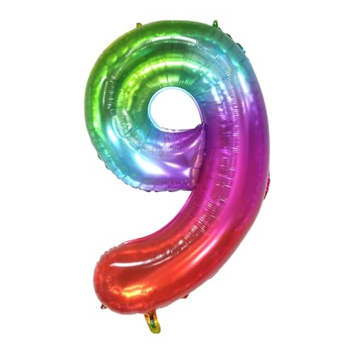 CAPASTEC Bunte Ballons 40 Zoll Nummer 9 Helium Ballon Große Zahlenballons Für Mädchens Jung Geburtstag Dekoration Jubiläum Party von CAPASTEC