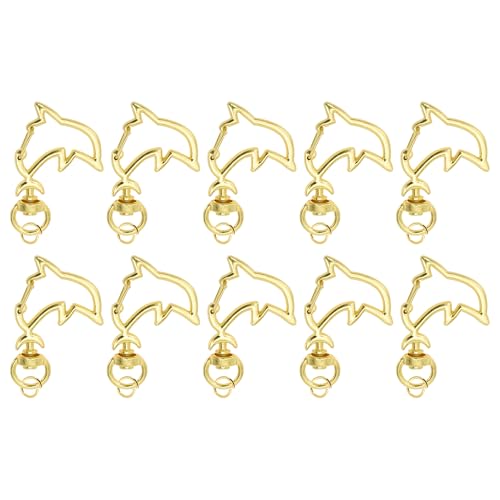CAPASTEC Dolphin Schlüsselanhänger, 10Pcs Dolphin Karabinerhaken Schlüsselanhänger, Karabinerhaken Mit Schraubverschluss, Für Handgemachte Accessoires Von Handtaschen Schulter, Goldton CAPASTEC Dolphin Schlüsselanhänger, 10Pcs Dolphin Karabinerhaken Schlüsselanhänger, Karabinerhaken Mit Schraubverschluss, Für Handgemachte Accessoires Von Handtaschen Schulter, Goldton von CAPASTEC