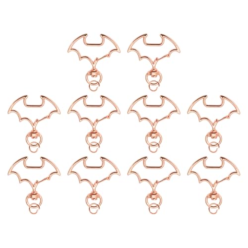 CAPASTEC Fledermaus Schlüsselanhänger, 10 Stück Fledermaus Karabinerhaken Schlüsselanhänger, Mit Schraubverschluss, Für Handgemachte Accessoires Von Handtaschen Schulter, Roségoldton CAPASTEC Fledermaus Schlüsselanhänger, 10 Stück Fledermaus Karabinerhaken Schlüsselanhänger, Mit Schraubverschluss, Für Handgemachte Accessoires Von Handtaschen Schulter, Roségoldton von CAPASTEC