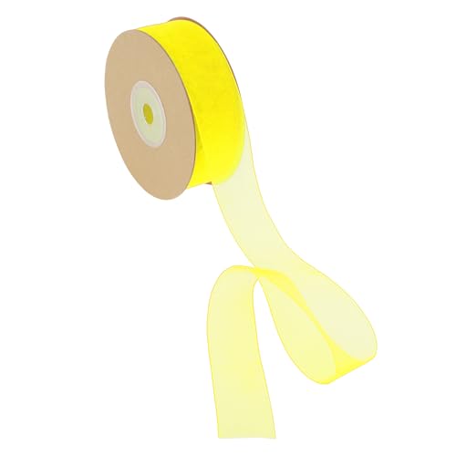 CAPASTEC Geschenkband, 22,86m x 2,5cm Nylonband, Geschenkbänder, Breites Hochzeitsdekoband, Gelb CAPASTEC Geschenkband, 22,86m x 2,5cm Nylonband, Geschenkbänder, Breites Hochzeitsdekoband, Gelb von CAPASTEC