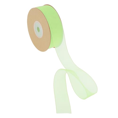 CAPASTEC Geschenkband, 22,86m x 2,5cm Nylonband, Geschenkbänder, Breites Hochzeitsdekoband, Hellgrün von CAPASTEC