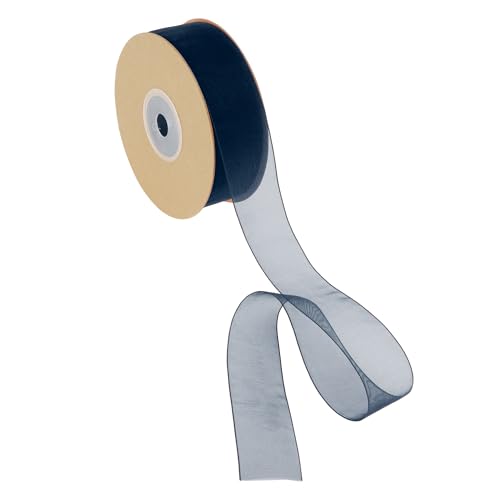 CAPASTEC Geschenkband, 22,86m x 2,5cm Nylonband, Geschenkbänder, Breites Hochzeitsdekoband, Marineblau von CAPASTEC