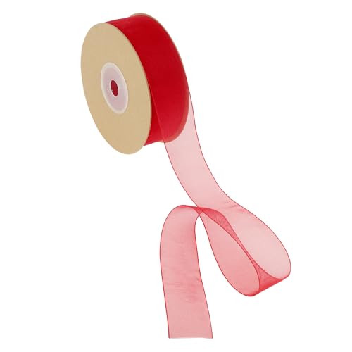 CAPASTEC Geschenkband, 22,86m x 2,5cm Nylonband, Geschenkbänder, Breites Hochzeitsdekoband, Rot CAPASTEC Geschenkband, 22,86m x 2,5cm Nylonband, Geschenkbänder, Breites Hochzeitsdekoband, Rot von CAPASTEC