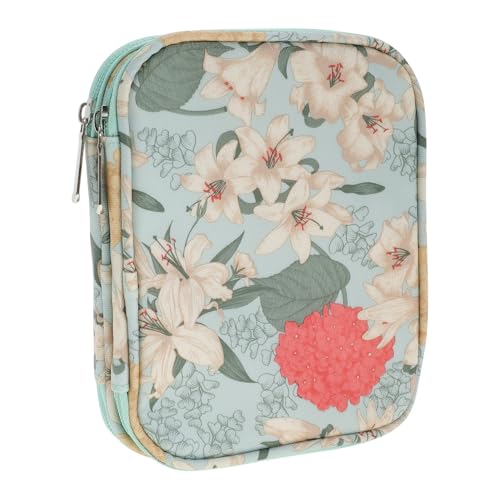 CAPASTEC Häkelhakenetui, Stricknadel-Etui, Reißverschluss-Aufbewahrungstasche mit Netz-Taschen für verschiedene Häkelnadeln Strickzubehör, Blau Grün von CAPASTEC