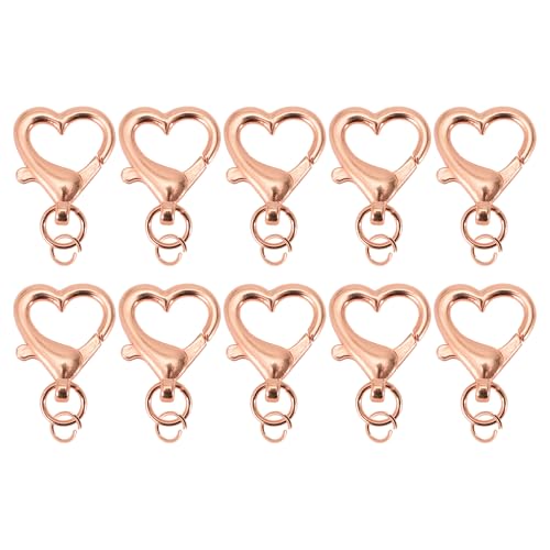 CAPASTEC Herz Schlüsselanhänger 10 Stück Herz Karabinerhaken Schlüsselanhänger Karabinerhaken Mit Schraubverschluss Für Handgefertigte Accessoires Von Handtaschen Schulter Roségoldton CAPASTEC Herz Schlüsselanhänger 10 Stück Herz Karabinerhaken Schlüsselanhänger Karabinerhaken Mit Schraubverschluss Für Handgefertigte Accessoires Von Handtaschen Schulter Roségoldton von CAPASTEC