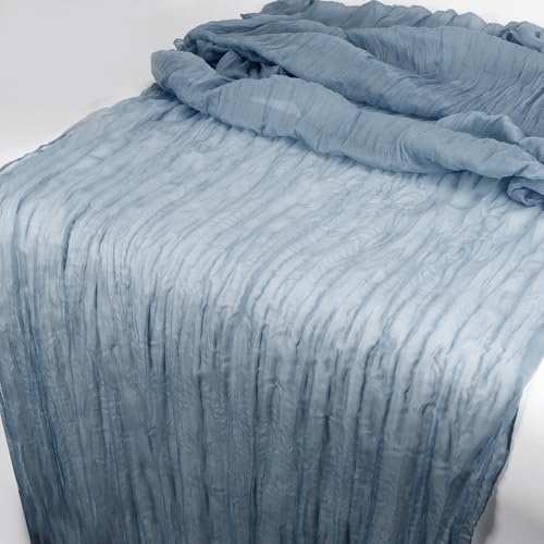 CAPASTEC Käsetuch Tischläufer für Hochzeit, 300cm L x 90cm B,Tischdecke für Wohnzimmer, Esszimmer, Balkon, Garten Blau. von CAPASTEC