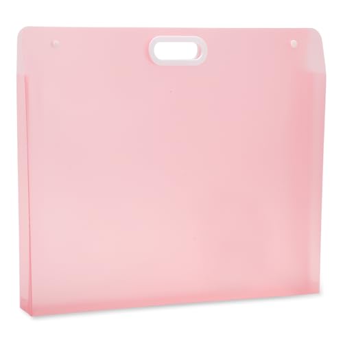 CAPASTEC Kunst-Portfolio-Mappe für Kunstwerke, PP-Kunst-Portfolio mit Griffen, wasserdichte Kunst-Aufbewahrungstasche für Zeichnungen, Skizzen, Fotografie, 57x45,5 cm, Pink von CAPASTEC