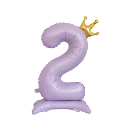 CAPASTEC Lila Ballon 42 Zoll Zahl 2 Folienballon Stehende Krone Zahlenballon Für Junge Geburtstagsfeier Deko Jubiläumsfeier CAPASTEC Lila Ballon 42 Zoll Zahl 2 Folienballon Stehende Krone Zahlenballon Für Junge Geburtstagsfeier Deko Jubiläumsfeier von CAPASTEC