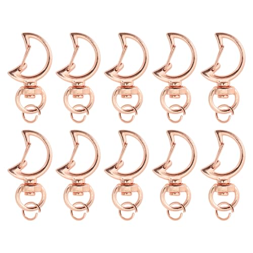 CAPASTEC Mond Schlüsselanhänger, 10 Stück Mond Karabinerhaken Schlüsselanhänger, Karabinerhaken Mit Schraubverschluss, Für Handgefertigte Accessoires Von Handtaschen Schulter, Roségoldton CAPASTEC Mond Schlüsselanhänger, 10 Stück Mond Karabinerhaken Schlüsselanhänger, Karabinerhaken Mit Schraubverschluss, Für Handgefertigte Accessoires Von Handtaschen Schulter, Roségoldton von CAPASTEC