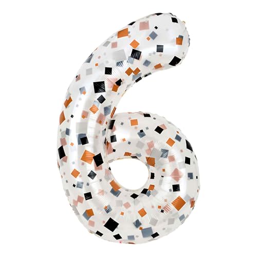 CAPASTEC Nummer Ballons Fragmentierter Druck Transparent Ballon Nr 6 40 Zoll Folie Nr Ballons Deko Für Party Bunt 1 Stk CAPASTEC Nummer Ballons Fragmentierter Druck Transparent Ballon Nr 6 40 Zoll Folie Nr Ballons Deko Für Party Bunt 1 Stk von CAPASTEC