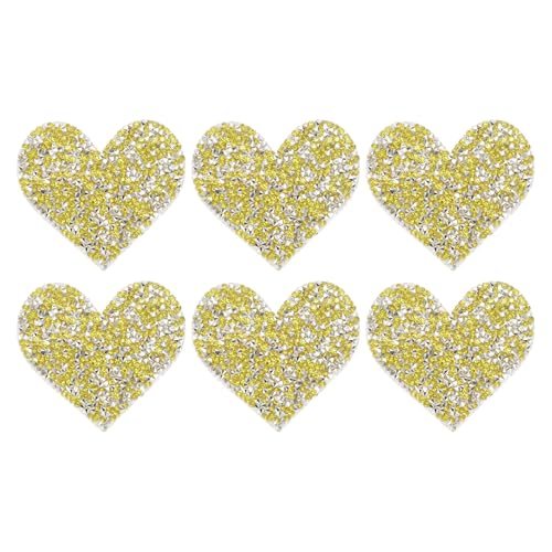 CAPASTEC Packung mit 6 herzförmigen Patches Herzpatches zum Aufnähen Goldton Glitzernde Strasssteine Patches zum Aufbügeln Glitzerpatches für Hüte Kleidung Jacken Hosen Dekoration Reparatur CAPASTEC Packung mit 6 herzförmigen Patches Herzpatches zum Aufnähen Goldton Glitzernde Strasssteine Patches zum Aufbügeln Glitzerpatches für Hüte Kleidung Jacken Hosen Dekoration Reparatur von CAPASTEC