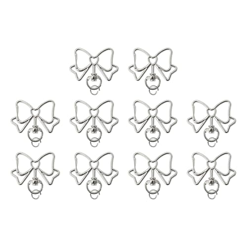 CAPASTEC Schleifen Schlüsselanhänger, 10 Stück Schleifen Karabinerhaken Schlüsselanhänger, Für Handgefertigte Accessoires Von Handtaschen Schulter, Silberfarben CAPASTEC Schleifen Schlüsselanhänger, 10 Stück Schleifen Karabinerhaken Schlüsselanhänger, Für Handgefertigte Accessoires Von Handtaschen Schulter, Silberfarben von CAPASTEC