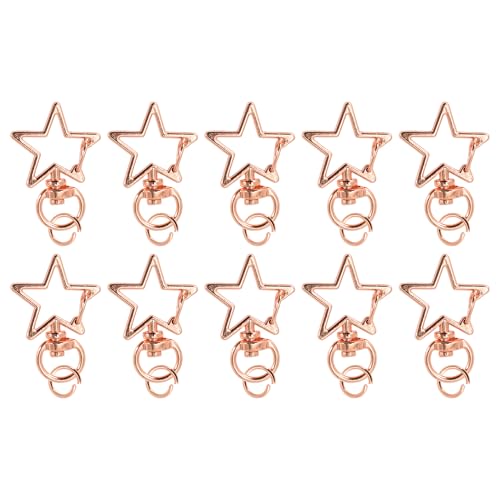 CAPASTEC Stern Schlüsselanhänger, 10Pcs Stern Karabinerhaken Schlüsselanhänger, Karabinerhaken Mit Schraubverschluss, Für Handgefertigte Accessoires Von Handtaschen Schulter, Roségoldton CAPASTEC Stern Schlüsselanhänger, 10Pcs Stern Karabinerhaken Schlüsselanhänger, Karabinerhaken Mit Schraubverschluss, Für Handgefertigte Accessoires Von Handtaschen Schulter, Roségoldton von CAPASTEC