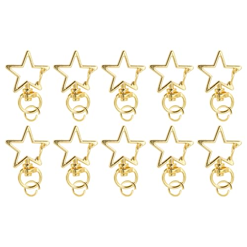 CAPASTEC Stern Schlüsselanhänger 10Pcs Stern Karabinerhaken Schlüsselanhänger Karabinerhaken Mit Schraubverschluss Für Handgemachte Accessoires Von Handtaschen Schulter Goldton CAPASTEC Stern Schlüsselanhänger 10Pcs Stern Karabinerhaken Schlüsselanhänger Karabinerhaken Mit Schraubverschluss Für Handgemachte Accessoires Von Handtaschen Schulter Goldton von CAPASTEC