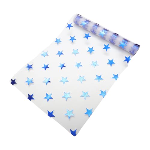 CAPASTEC Tischläufer, Glänzendes Sterne-Muster Tischdekoration, Polyester Tischläufer für DIY-Partys Hochzeiten Geburtstage Tischdekoration, 275x28cm, Klar Blau von CAPASTEC