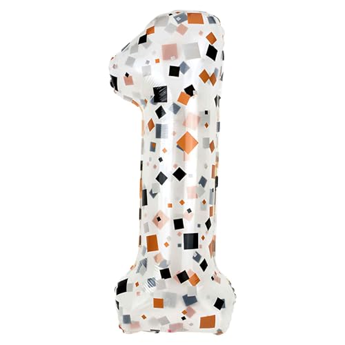 CAPASTEC Zahl Ballons, Fragmentierter Druck Transparenter Zahl Ballon - Zahl 1, 40 Zoll Folien Zahl Ballons, Deko Für Party, Bunt, 1 Stk CAPASTEC Zahl Ballons, Fragmentierter Druck Transparenter Zahl Ballon - Zahl 1, 40 Zoll Folien Zahl Ballons, Deko Für Party, Bunt, 1 Stk von CAPASTEC