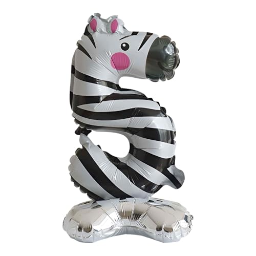 CAPASTEC Zahl Luftballons Stehende Tierdruck Zahl Ballon Zahl 5 Folien Zahl Ballons Deko Für Party Bunt 1 Stk CAPASTEC Zahl Luftballons Stehende Tierdruck Zahl Ballon Zahl 5 Folien Zahl Ballons Deko Für Party Bunt 1 Stk von CAPASTEC