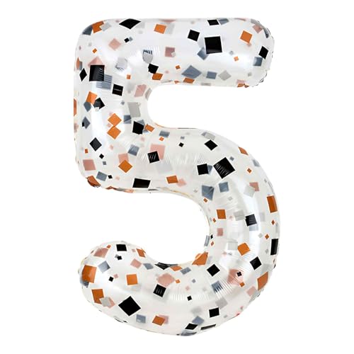CAPASTEC Zahlballons Fragmentierter Druck Transparenter Zahlenballon Zahl 5 40 Zoll Folien Zahlenballons Deko Für Party Bunt 1 Stk CAPASTEC Zahlballons Fragmentierter Druck Transparenter Zahlenballon Zahl 5 40 Zoll Folien Zahlenballons Deko Für Party Bunt 1 Stk von CAPASTEC