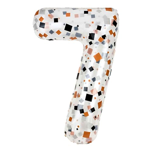 CAPASTEC Zahlenballons, Fragmentierter Druck Transparenter Zahlenballon-Zahl 7, 40 Zoll Folien Zahlenballons, Deko Für Party, Bunt, 1 Stück CAPASTEC Zahlenballons, Fragmentierter Druck Transparenter Zahlenballon-Zahl 7, 40 Zoll Folien Zahlenballons, Deko Für Party, Bunt, 1 Stück von CAPASTEC