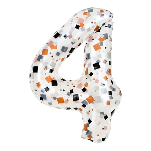 CAPASTEC Zahlenballons Fragmentierter Druck Transparenter Zahlenballon Zahl 4 40 Zoll Folien Zahlenballons Deko Für Party Bunt 1 Stk CAPASTEC Zahlenballons Fragmentierter Druck Transparenter Zahlenballon Zahl 4 40 Zoll Folien Zahlenballons Deko Für Party Bunt 1 Stk von CAPASTEC