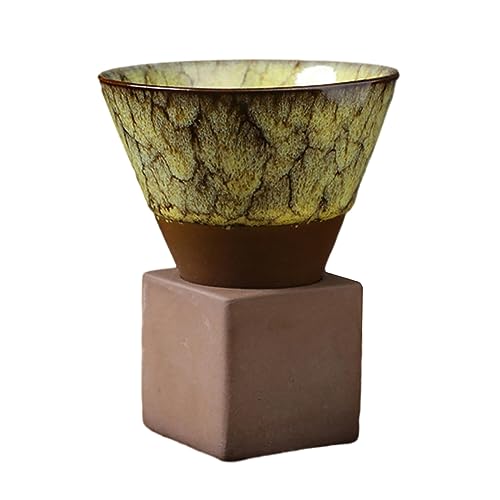 CAPIJIONG 200ml/7oz Retro Brennofen Transformation Trichter geformte Keramik Tasse Mikrowelle Kann Für Kreative Kaffeetasse Mit Base-Gelb Verwendet Werden von CAPIJIONG