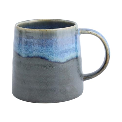 CAPIJIONG 480ml/16oz Japanische Kreative Gürtel Brennofen Transformation Keramik Tasse Retro Nordic Kaffee Und Milch Tasse Blau Grau von CAPIJIONG