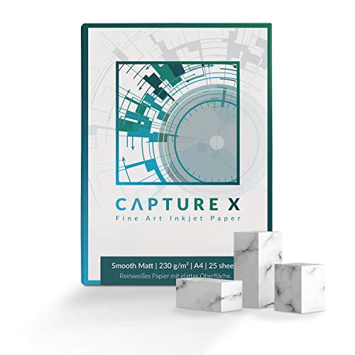 CAPTURE X Smooth Matt, 230g/m², A4, 25 Blatt Box - reinweiß, glatt - Fine Art Papier von CAPTURE X