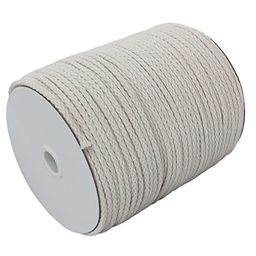 CAQUBO 4 mm geflochtene Baumwoll-Makramee-Schnur, 172 m, beige Farbe, ungebleichtes natürliches Baumwollseil zum Basteln, kein Ausfransen, Makramee-Zubehör für Wandbehang, Pflanzenaufhänger CAQUBO 4 mm geflochtene Baumwoll-Makramee-Schnur, 172 m, beige Farbe, ungebleichtes natürliches Baumwollseil zum Basteln, kein Ausfransen, Makramee-Zubehör für Wandbehang, Pflanzenaufhänger von CAQUBO
