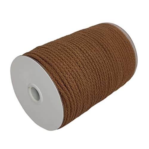 CAQUBO Geflochtene Baumwollschnur, 4 mm, 90 m, Braun, weiches Makramee-Seil, gehäuseförmige Kordel, kein Ausfransen, perfektes Makramee-Zubehör für Wandbehang, Pflanzenaufhänger CAQUBO Geflochtene Baumwollschnur, 4 mm, 90 m, Braun, weiches Makramee-Seil, gehäuseförmige Kordel, kein Ausfransen, perfektes Makramee-Zubehör für Wandbehang, Pflanzenaufhänger von CAQUBO