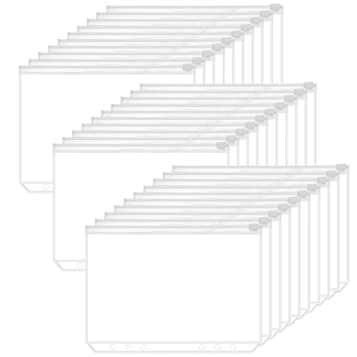 CAREDGO 30 Stück A5 Binder Taschen Dokumententasche mit Reißverschluss PVC Wasserdichte Reißverschlusstasche A5 Zipper Taschen mit 6 Löcher A5 Ordnertasche Transparent Prospekthülle für Schule Büro CAREDGO 30 Stück A5 Binder Taschen Dokumententasche mit Reißverschluss PVC Wasserdichte Reißverschlusstasche A5 Zipper Taschen mit 6 Löcher A5 Ordnertasche Transparent Prospekthülle für Schule Büro von CAREDGO