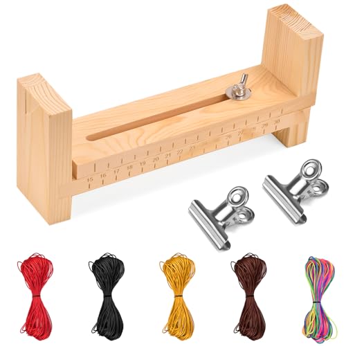 CAREDGO Jig Bracelet Maker Holz Armband Hersteller Einstellbare Jig Armband Maker Paracord Bracelet Maker Kit Paracord Jig Bracelet Kit mit 5 Roll Flechtgarn und 2 Klammer für DIY von CAREDGO