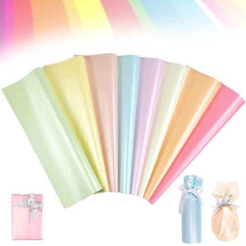 CAREDGO Seidenpapier Verpackung Bunt, 160 Blatt Blumenstrauß Papier Geschenkpapier Verpackungsmaterial Papier Blumen 30cm * 21cm Einpackpapier Blumenpapier Set für Blumen, DIY, 20 Blatt jeder Farbe von CAREDGO