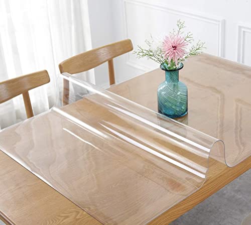 Tischfolie transparent 2mm Tischschutz transparent tischschutzfolie abwaschbar Tisch Schutzfolie transparent Öl- und wasserabweisend Anti fouling tischdecke Outdoor (80x160cm) von CARHM