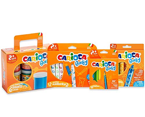 CARIOCA Baby 2+ Set | Malvorlagen für Kinder mit Markern, Buntstiften, Maxi-Stiften und Fingerfarbe für Kleinkinder Kinder ab 2 Jahren, 36 Teile CARIOCA Baby 2+ Set | Malvorlagen für Kinder mit Markern, Buntstiften, Maxi-Stiften und Fingerfarbe für Kleinkinder Kinder ab 2 Jahren, 36 Teile von CARIOCA