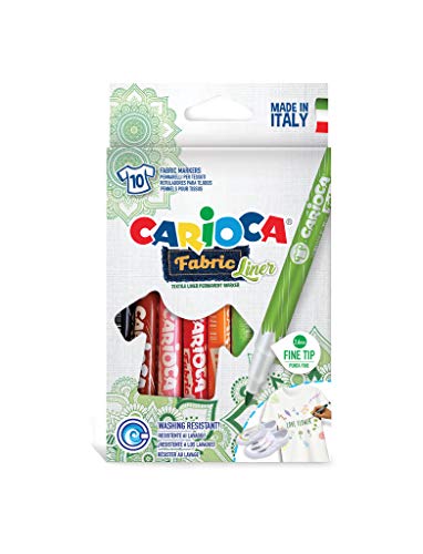 Carioca 42909 Stoff Liner Filzstifte, Buchstabenaufdruck, bunt von CARIOCA