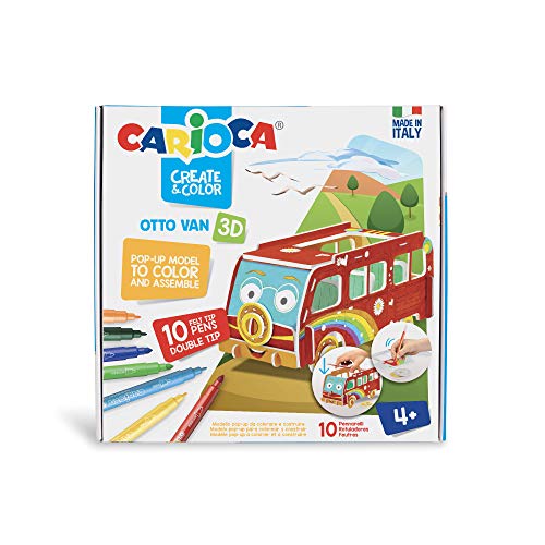 Carioca CREATE & COLOR 42987 - OTTO VAN 3D. Pop-Up-Modell zum Ausmalen und Bauen mit 10 Filzstiften Carioca CREATE & COLOR 42987 - OTTO VAN 3D. Pop-Up-Modell zum Ausmalen und Bauen mit 10 Filzstiften von Carioca
