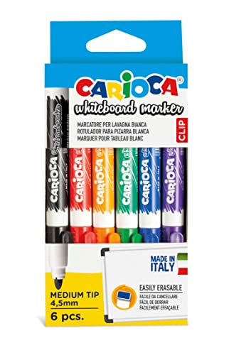 Carioca Clip Whiteboard-Marker, trocken abwischbar, 6 Stück von CARIOCA