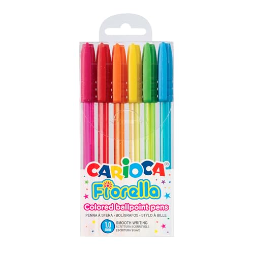 Carioca Fiorella Stick Ballpoint Pen Multi 6pièce (S) – Kugelschreiber (Stick Ballpoint Pen, Multi, Mehrfarbig, 1 mm, Kunststoff, Italien) von CARIOCA