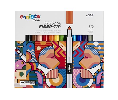 Carioca Plus Prisma Marker für Künstlerbedarf I Ergonomisches Design (12 Filzstifte) von CARIOCA