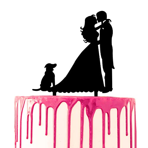 CARISPIBET Hochzeitstorten-Topper für Bräutigam und Braut, Kuss, Hochzeitstorte aus Acryl, Silhouette, Dekoration, Party, dekorativ von CARISPIBET