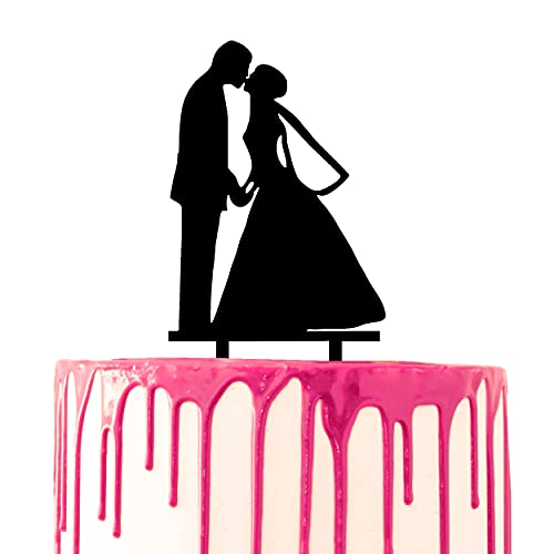CARISPIBET Hochzeitstortenaufsatz Bräutigam und Braut küssen Acryl-Kuchendekoration Werkzeug für Hochzeitsparty CARISPIBET Hochzeitstortenaufsatz Bräutigam und Braut küssen Acryl-Kuchendekoration Werkzeug für Hochzeitsparty von CARISPIBET