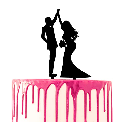 CARISPIBET Hochzeitstortenaufsatz Bräutigam und Braut, fünf lustige, lässige dekorative Acryl-Silhouette CARISPIBET Hochzeitstortenaufsatz Bräutigam und Braut, fünf lustige, lässige dekorative Acryl-Silhouette von CARISPIBET
