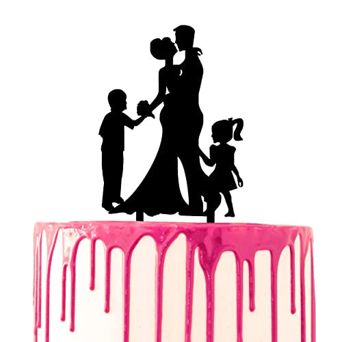 CARISPIBET Kuchendekoration, Aufsatz, Hochzeit, Party, Bräutigam und Braut, Umarmung mit einem Jungen und einem Mädchen, die Hände halten, Acryl-Silhouette CARISPIBET Kuchendekoration, Aufsatz, Hochzeit, Party, Bräutigam und Braut, Umarmung mit einem Jungen und einem Mädchen, die Hände halten, Acryl-Silhouette von CARISPIBET