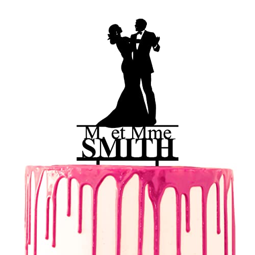 CARISPIBET Kuchendekoration für Hochzeitstorten, Mr. & Mrs. mit personalisierbarem Namen-Tortenaufsatz CARISPIBET Kuchendekoration für Hochzeitstorten, Mr. & Mrs. mit personalisierbarem Namen-Tortenaufsatz von CARISPIBET
