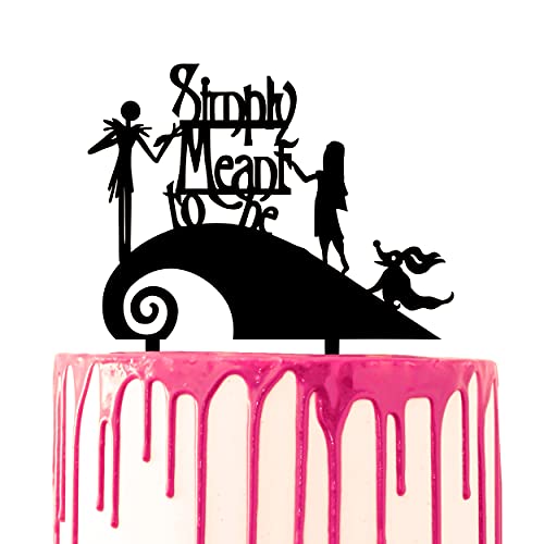 CARISPIBET Hochzeitstortenaufsatz mit Aufschrift "Simply Meant to Be", Acryl, Silhouette, Themenparty, Requisite, Kuchendekoration von CARISPIBET