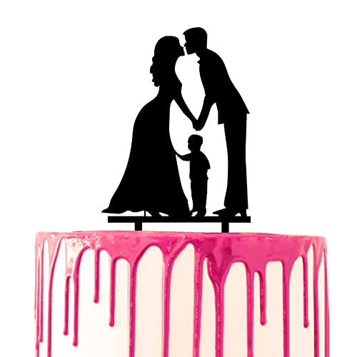 CARISPIBET Tortenaufsatz, Bräutigam und Braut küssend und ein Kind in der Mitte, Hochzeitstortenaufsatz, Hochzeitstag, Dekorationswerkzeug CARISPIBET Tortenaufsatz, Bräutigam und Braut küssend und ein Kind in der Mitte, Hochzeitstortenaufsatz, Hochzeitstag, Dekorationswerkzeug von CARISPIBET