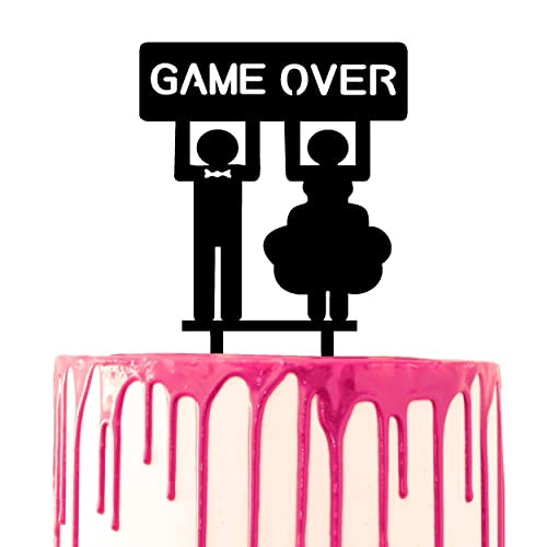CARISPIBET Tortenaufsatz mit Bräutigam und Braut als Videospielfiguren mit der Aufschrift "Game Over" aus Acryl-Silhouette CARISPIBET Tortenaufsatz mit Bräutigam und Braut als Videospielfiguren mit der Aufschrift "Game Over" aus Acryl-Silhouette von CARISPIBET